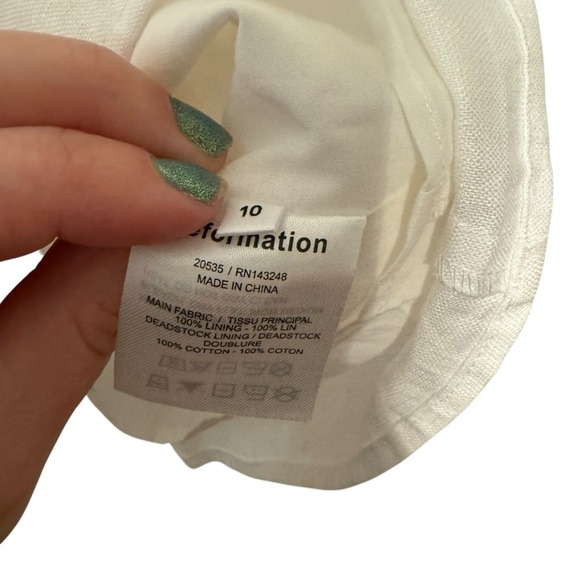 Reformation Kathryn Linen Dress white 10 - Picture 7 of 12